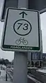 Signpost towards cycling Node 73