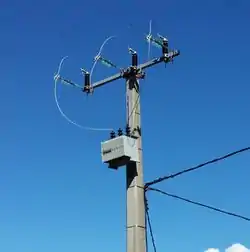 Transformer on power pole