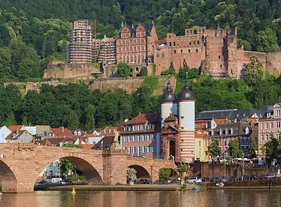 The old bridge and castle on the hill