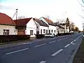 Prague: on the right softly segregating lane, opposite direction shared lane