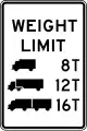 United States, more widely described at maxweight page:maxweight=8 stmaxweight:hgv_articulated=12 stmaxweight:hgv:conditional=16 st @ (trailer)(specify unit as short tons)