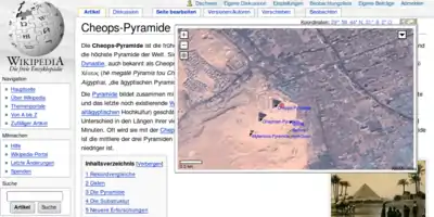 Pyramids of Giza in satellite mode. October 2006
