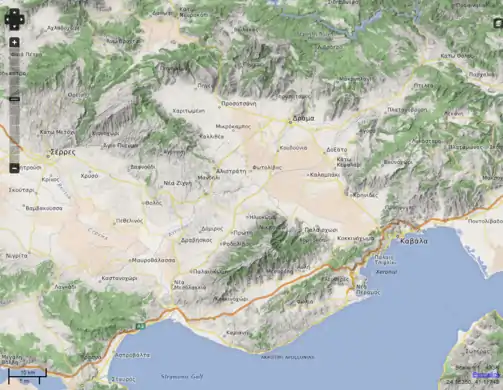 Roads + hillshade layer (zoom 10) ()