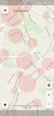 Startbildschirm mit Haltestellenbereichen