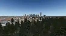 x-plane 9 generated scenery of Paris business district "la Defense"