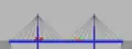 Cable-stayed bridge tuft-shaped