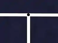 A simple valid road junction (the black dot in the centre is included in both white ways)