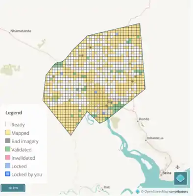 No mapa, pódese seleccionar unha área para a asignación (a área asignada bloquease para outros usuarios))