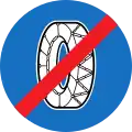 Vorschriftszeichen 22 End Snow chains required