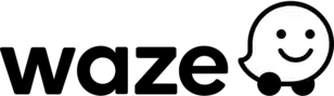 Logo of the Waze navigation app.