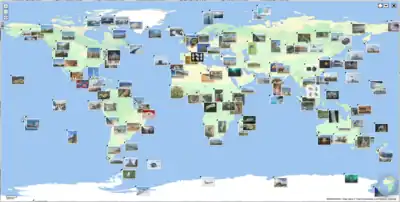 Pictures on map. June 2007