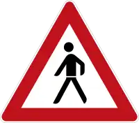 German pedestrian warning sign