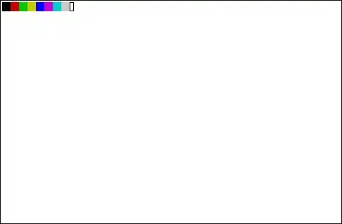 screenshot of eight color blocks inside a terminal window