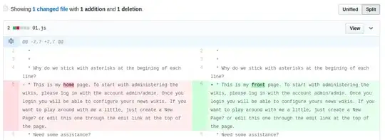 GitHub diff split view