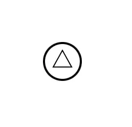 hollow circle surrounding a hollow triangle