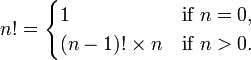 Recursive Definition of the Factorial Operation